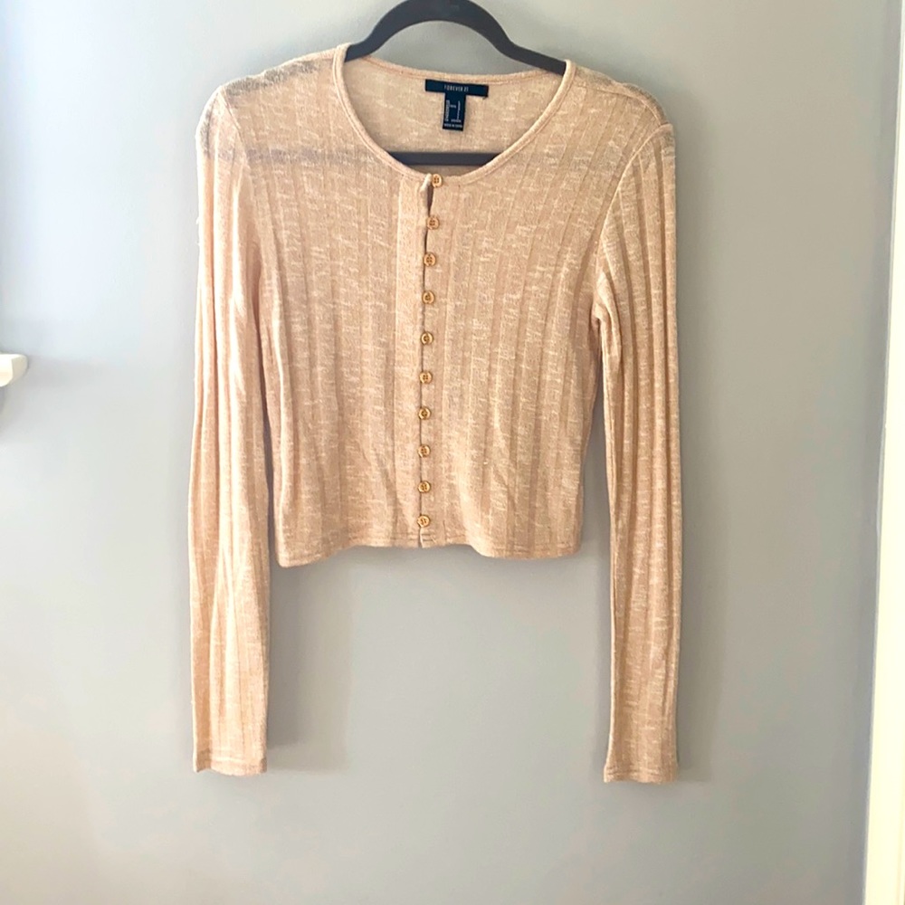 Forever 21 Pink Long Sleeve Top Size Large